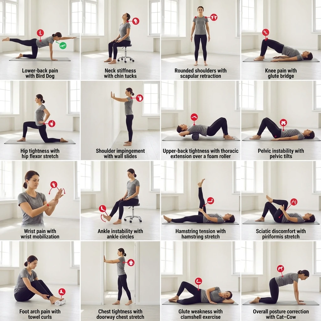 تصاویر مربوط به انواع تمرینات حرکات اصلاحی